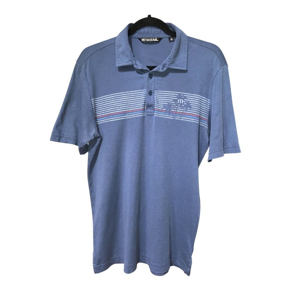 Travis‎ Mathew Mens Golf Polo Shirt Size Small Blue Short Sleeve Lightweight